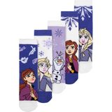 Disney - Frozen - Sneakersokken - Paars/Wit - Verpakking van 5 stuks