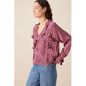 Sissy-Boy - Donkerrode Blouse - Ruffles