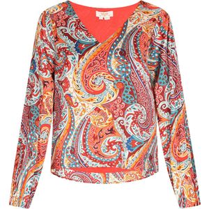 usha FESTIVAL Blouse  lichtblauw / oranje / kreeft / wit