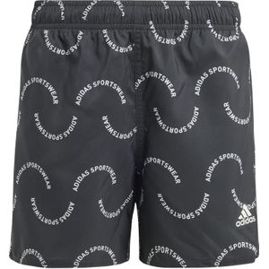 adidas Jongens Sportswear Wave Print CLX Swim Shorts Kids, Black/Off White, 9-10 Years