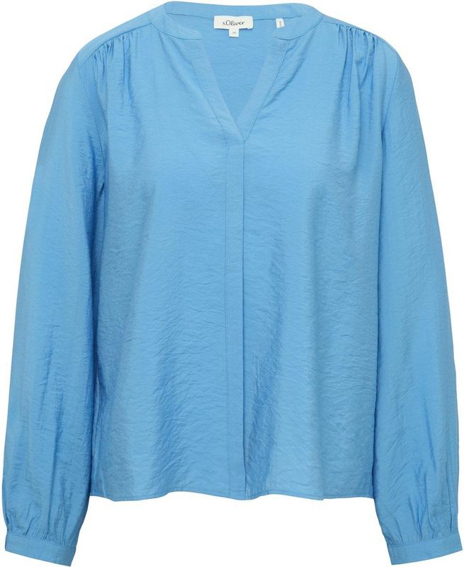 s.Oliver - Blouseshirt - Azuur - Lange Mouw - Normale Pasvorm