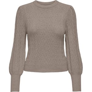 Only - Onlkatia Ls Structure Puff O-neck - Gebreide Trui - Bruin