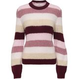 Jacqueline de Yong - Jdydinea O-neck Stripe - Trui - Cabernet/dusty Rose