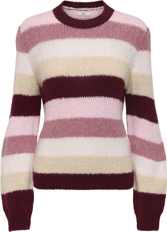 Jacqueline de Yong - Jdydinea O-neck Stripe - Trui - Cabernet/dusty Rose
