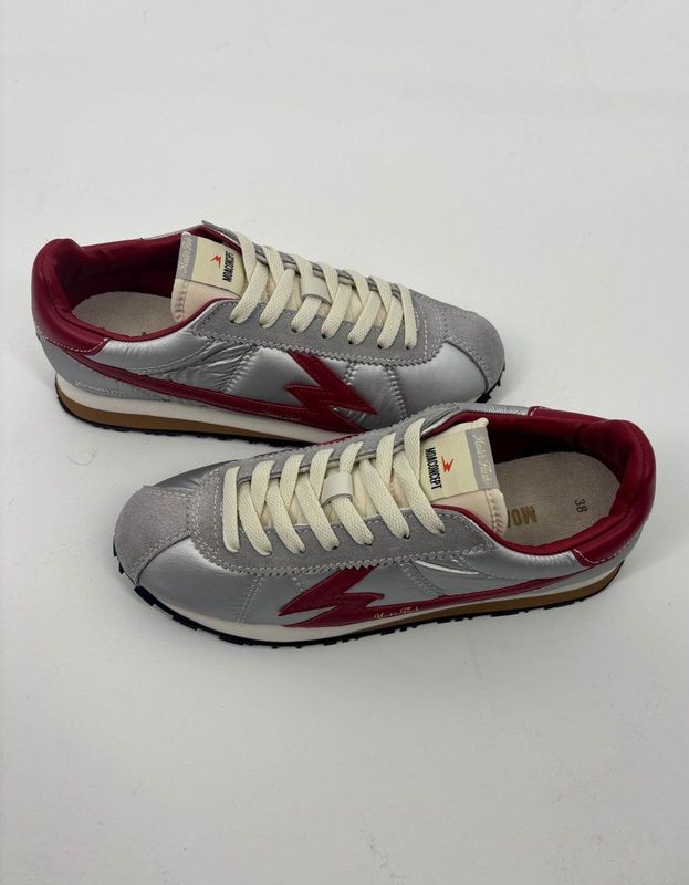 MOA - FL084 - Leren Sneakers - Grijs - Casual - Plat - Veters