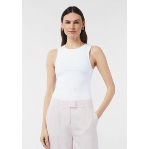 comma casual identity - Top - Wit - Mouwloos - Slanke Pasvorm