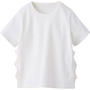 JONEN - T-shirt - Ecru - Meisjes - Korte Mouwen - Ajourdetails aan de Zijkanten