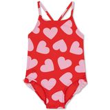 Swim Essentials | Rode Hartjes Meisjes UV Badpak - Maat 74/80