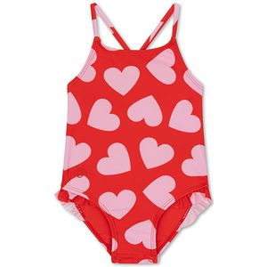 Swim Essentials | Rode Hartjes Meisjes UV Badpak - Maat 74/80