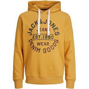JACK & JONES Heren Jjmikk Sweat Hood Hoodie, Honey Gold/Print: groot, L