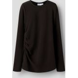 Top - Slim Fit - Ronde Hals - Lange Mouwen - Met Ruches