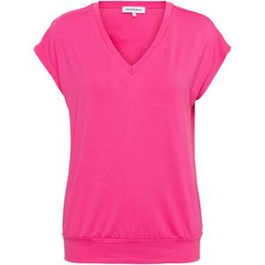 LUCIA - S-Bright Pink - T-shirt - Korte Mouwen - V-hals