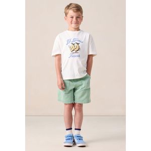 Wit oversized T-shirt met print