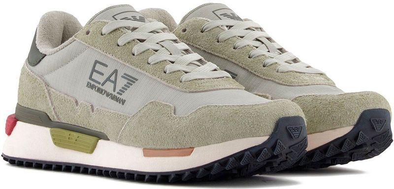 EA7 - 7X000380_AF19175 - Leren Sneakers - Zwart - Plat - Veters - Casual