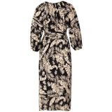 G-Maxx - Cindy - Jurk - Zwart/Sahara - Midimodel - Knoopsluiting