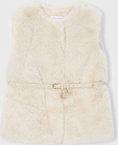 Mayoral - FUR VEST WITH BELT - Bodywarmer - Creme