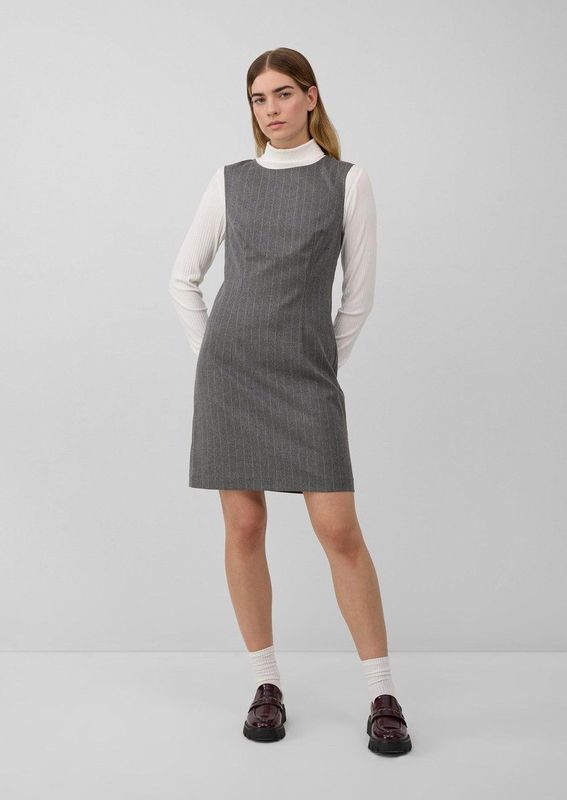 s.Oliver - Kokerjurk - Grijs Gemêleerd/Wit