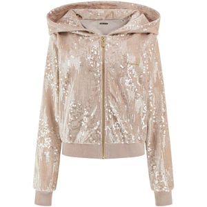 Guess - Pailletten Sweatshirt - Skin Shadow - Met Rits En Capuchon - Vrouwen