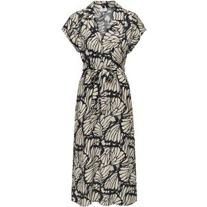 JDY - JDYTROYA LIFE - Jurk - Midi-lengte - Zwart - Korte Mouwen