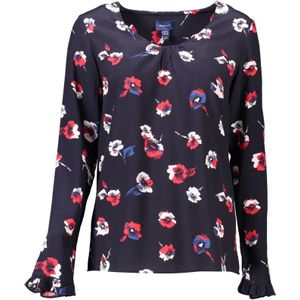 Gant - Blouse - Veelkleurig - Viscose - Lange Mouwen - V-hals