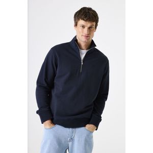 GARCIA - Effen Sweater - Blauw - Lange Mouw