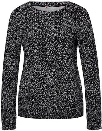 Street One - Bedrukt Ottomaans Overhemd - Zwart - Dames