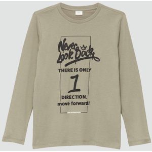 Longsleeves - Shirt - Regular Fit - Geborsteld Katoen - Trendy Print