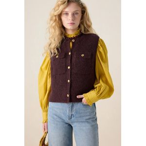 Sissy-Boy - Gilet - Donkerbruin - Gebreid