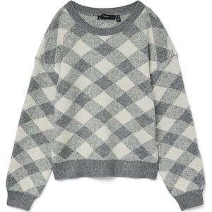 Vero Moda - Vmlara Ls O-neck Pullover - Medium Grey Mel - Dames Trui