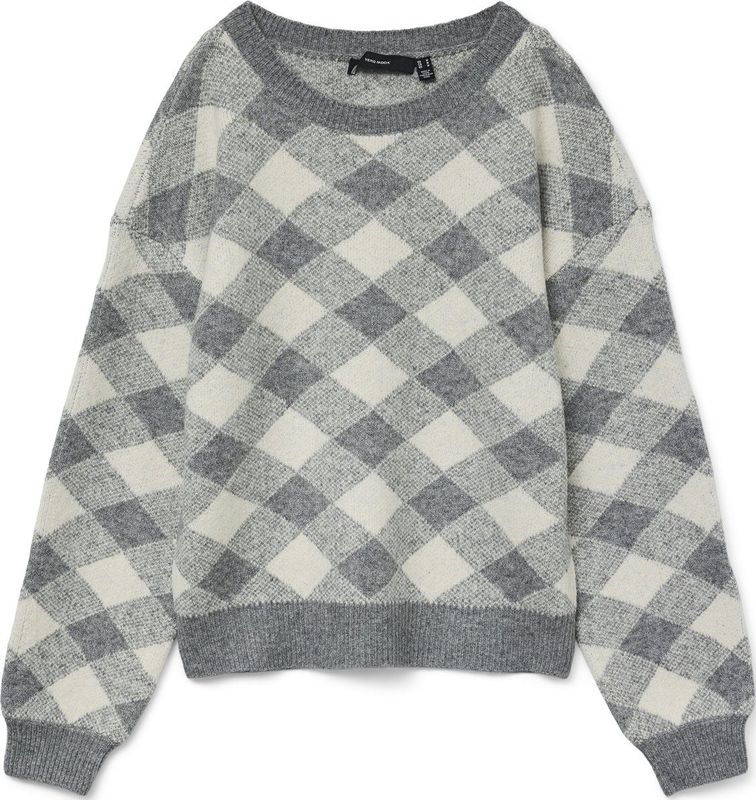 Vero Moda - Vmlara Ls O-neck Pullover - Medium Grey Mel - Dames Trui