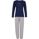 By Louise - Pyjama Set - Donkerblauw / Grijs Gestipt - Dames - Katoen