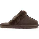Warmbat - Lismore - Pantoffels - Bruin/Wit - Suède - Merino Schapenwol