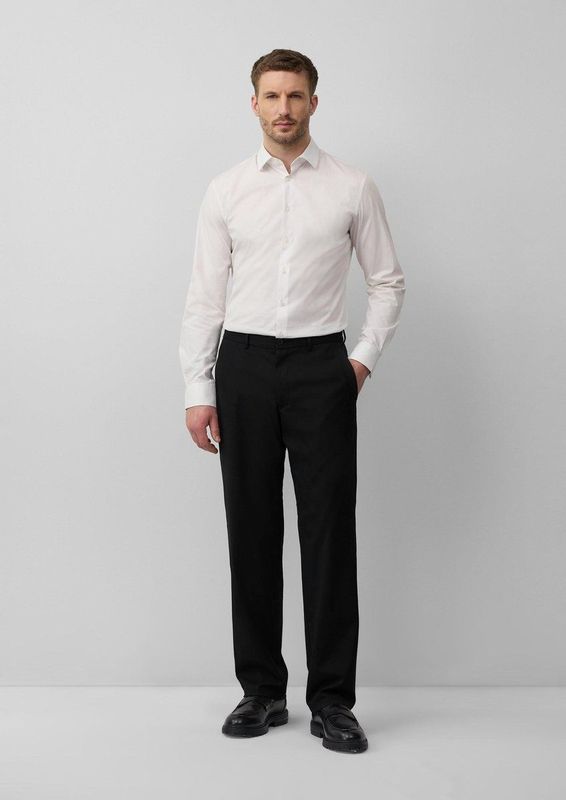 s.Oliver - BLACK LABEL - Pantalon - Effen - Elastische Band, Riemlussen, Steekzakken