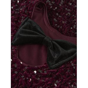 Pailletten Jurk - Korte Jurk - Lange Mouwen - Ronde Hals