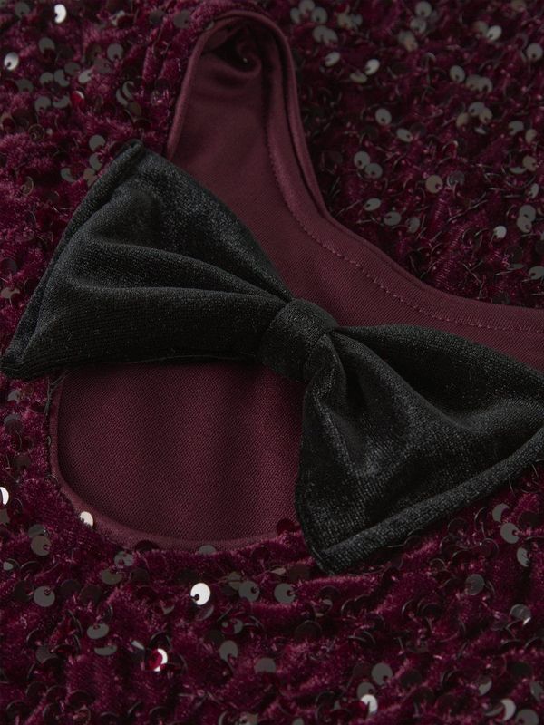 Pailletten Jurk - Korte Jurk - Lange Mouwen - Ronde Hals