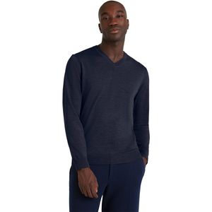 FALKE - Basic V-Neck - Wol Trui - Blauw