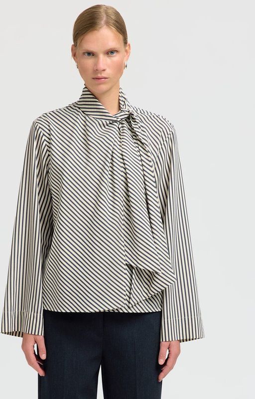 Viscose Blouse - Met Lange Mouwen - Asymmetrische Wikkel - Regular-fit