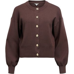 OBJECT Gebreid vest 'OBJBALIA'  bruin