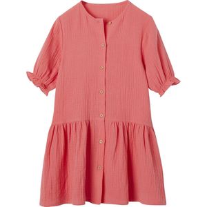 Vertbaudet - Jurk met Knopen - Katoengaas - Meisjesjurk