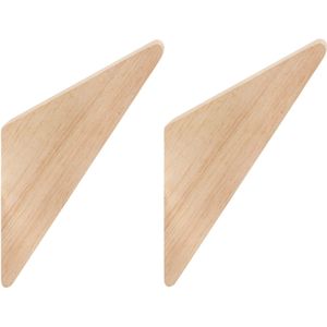 QUVIO Wandhaakje - Lichtbruin - Hout - Set van 2