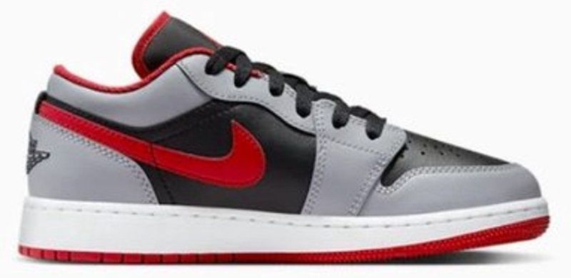 Nike - Air Jordan 1 Low - Heren Sneaker - Zwart/Rood/Grijs