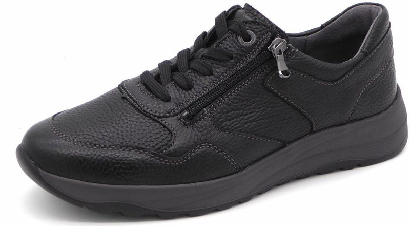 Hirsch - 199 - Casual Schoenen - Schwarz - Leer