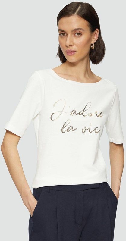 s.Oliver BLACK LABEL - T-shirt - Effen - Mix van Katoen en Elastaan