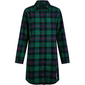 Happy Shorts - Nachthemd - Groen-blauw - Flanel - Lange Mouw - Knoopsluiting