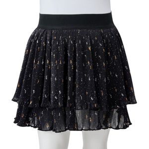 vidaXL-Kinderrokje-met-gelaagde-ruches-128-zwart