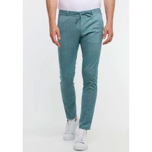 Zuitable - Spartaflex - Stoffen Herenbroek - Grijs - Slim Fit - Tunnelkoord - Persplooien
