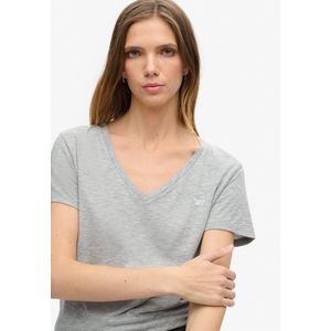 Superdry - Studios Slub T-shirt - Korte Mouwen - V-hals - Zwart - Katoen