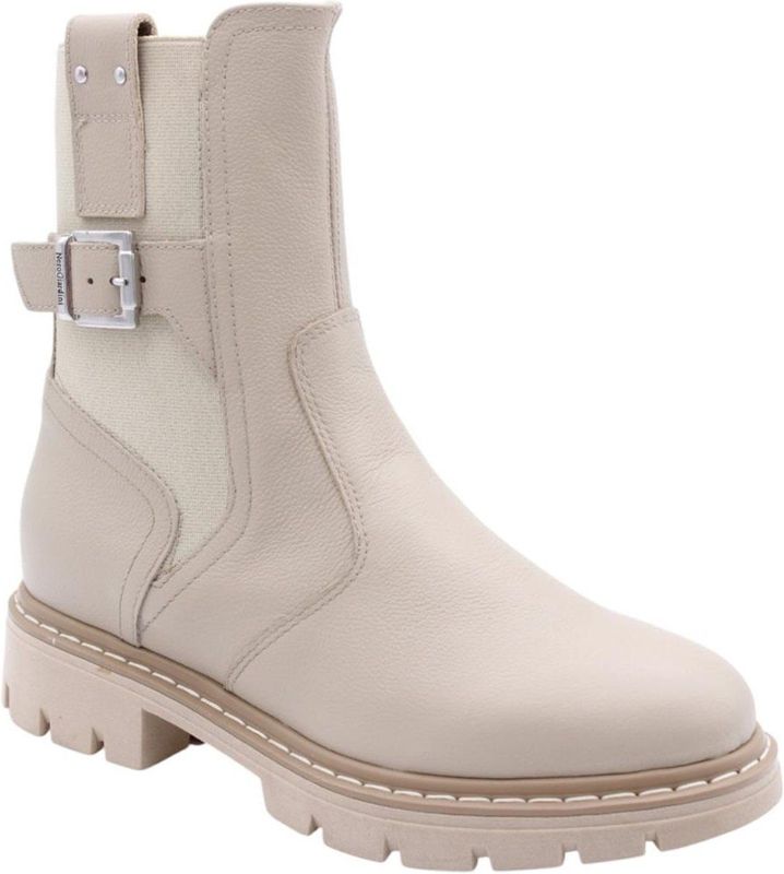 Nero Giardini - Enkellaarsjes - Beige - Glad Leer - Blokhak