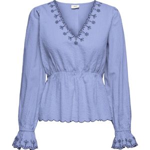 Jacqueline de Yong - Jdysavannah Emb Peplum Top Wvn - Blouse - Cloud Dancer/Blue