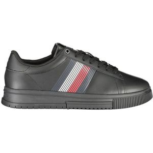 Tommy Hilfiger - Sneakers - Zwart - Leder - Vetersluiting